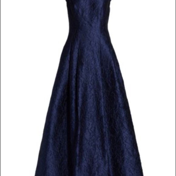 Teri Jon by Rickie Freeman Jacquard Satin Ball Gown - Picture 5 of 9